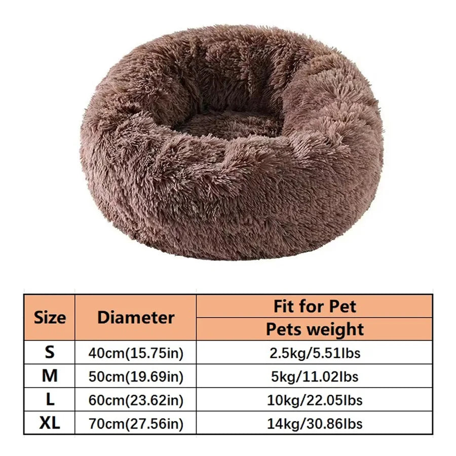 Donut Pet Bed™ – Plush Faux Fur, Washable