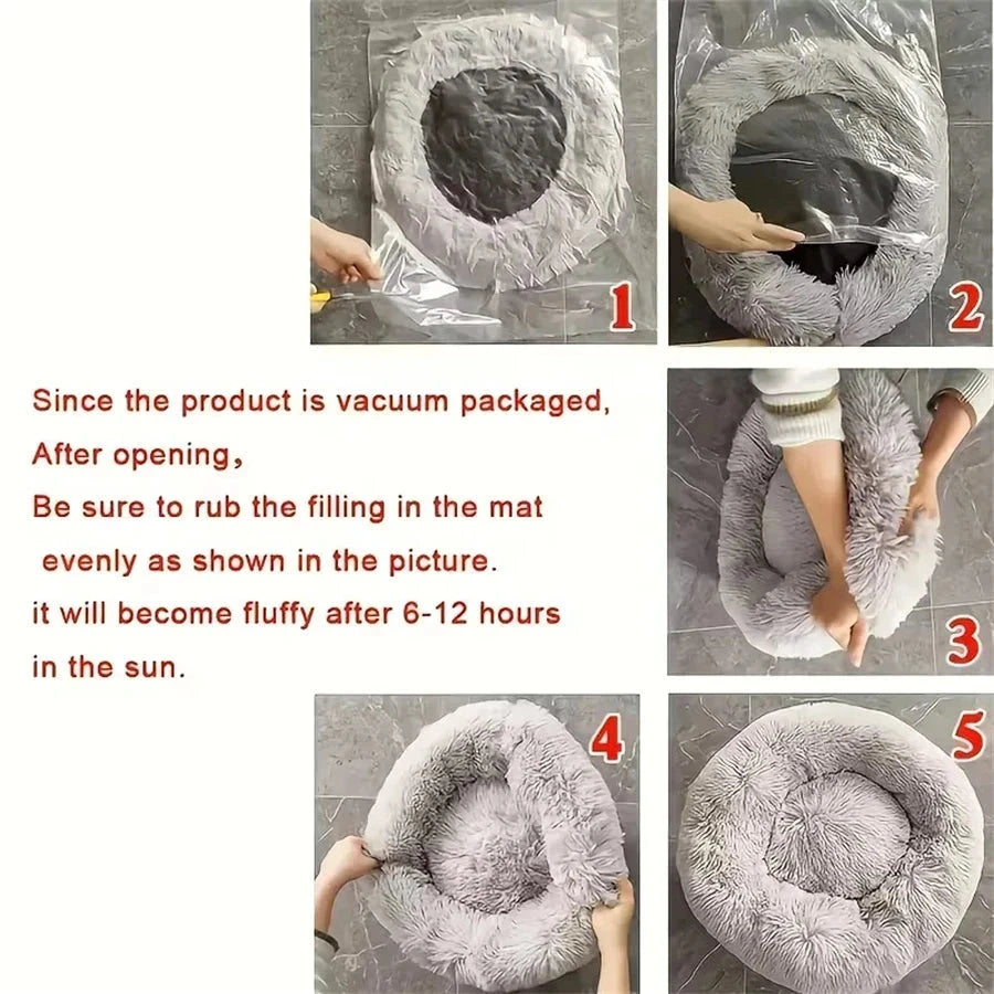 Plush Faux Fur Cat Bed