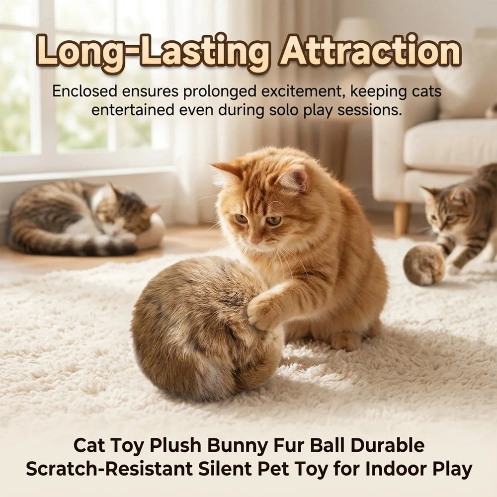 Plush Fur Catnip Ball Toy