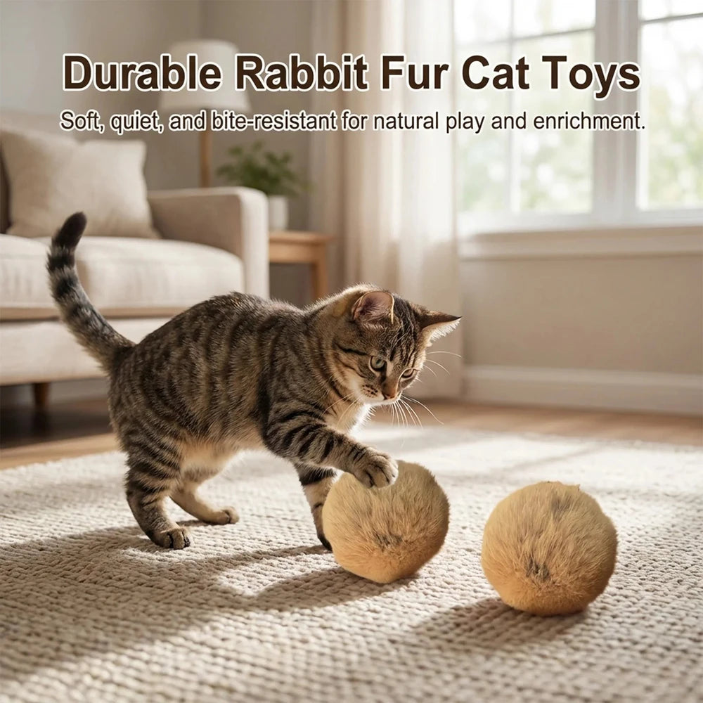 Plush Fur Catnip Ball Toy