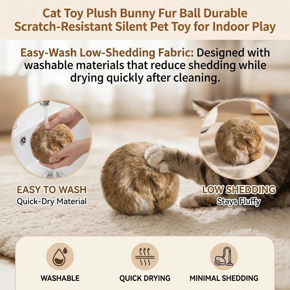 Plush Fur Catnip Ball Toy