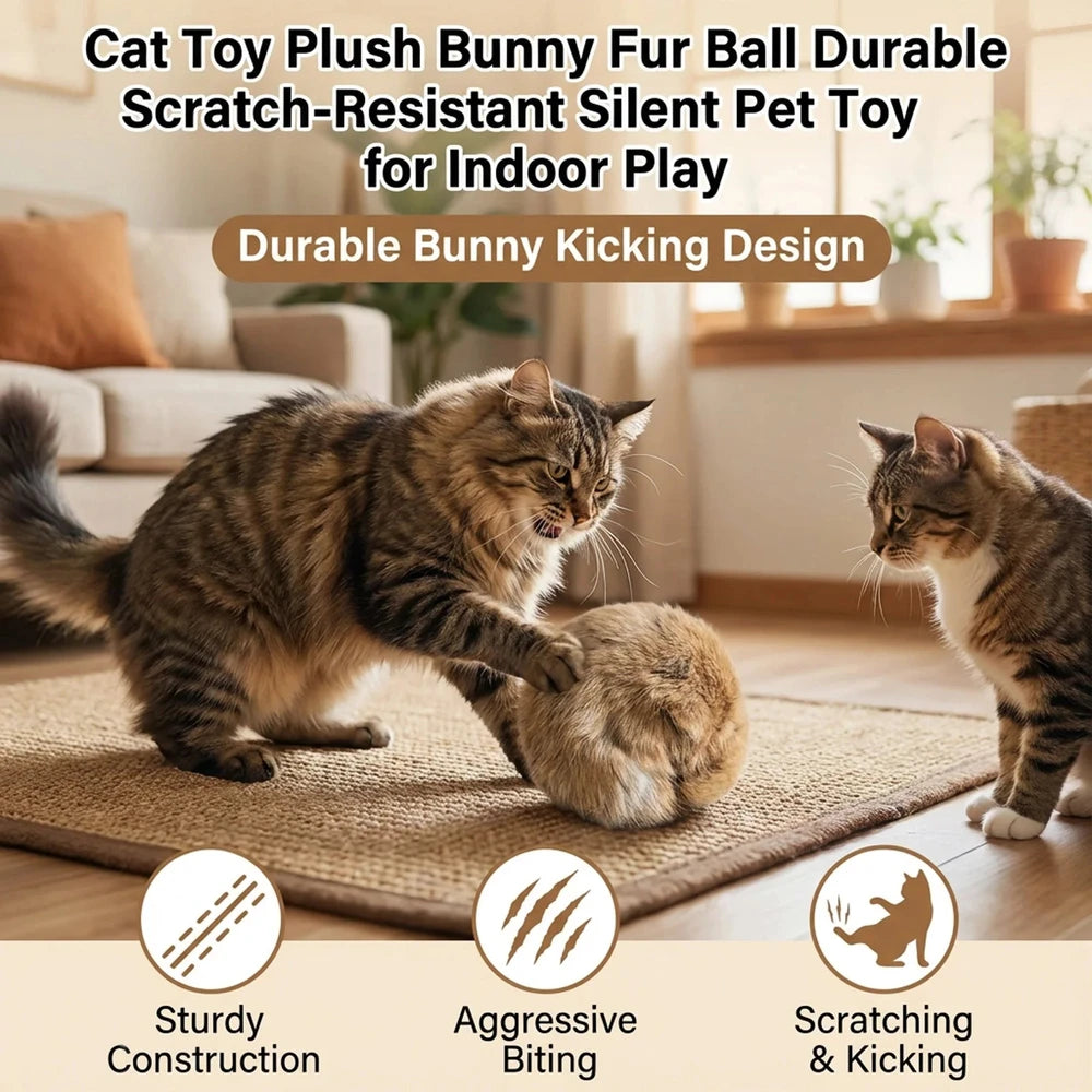 Plush Fur Catnip Ball Toy