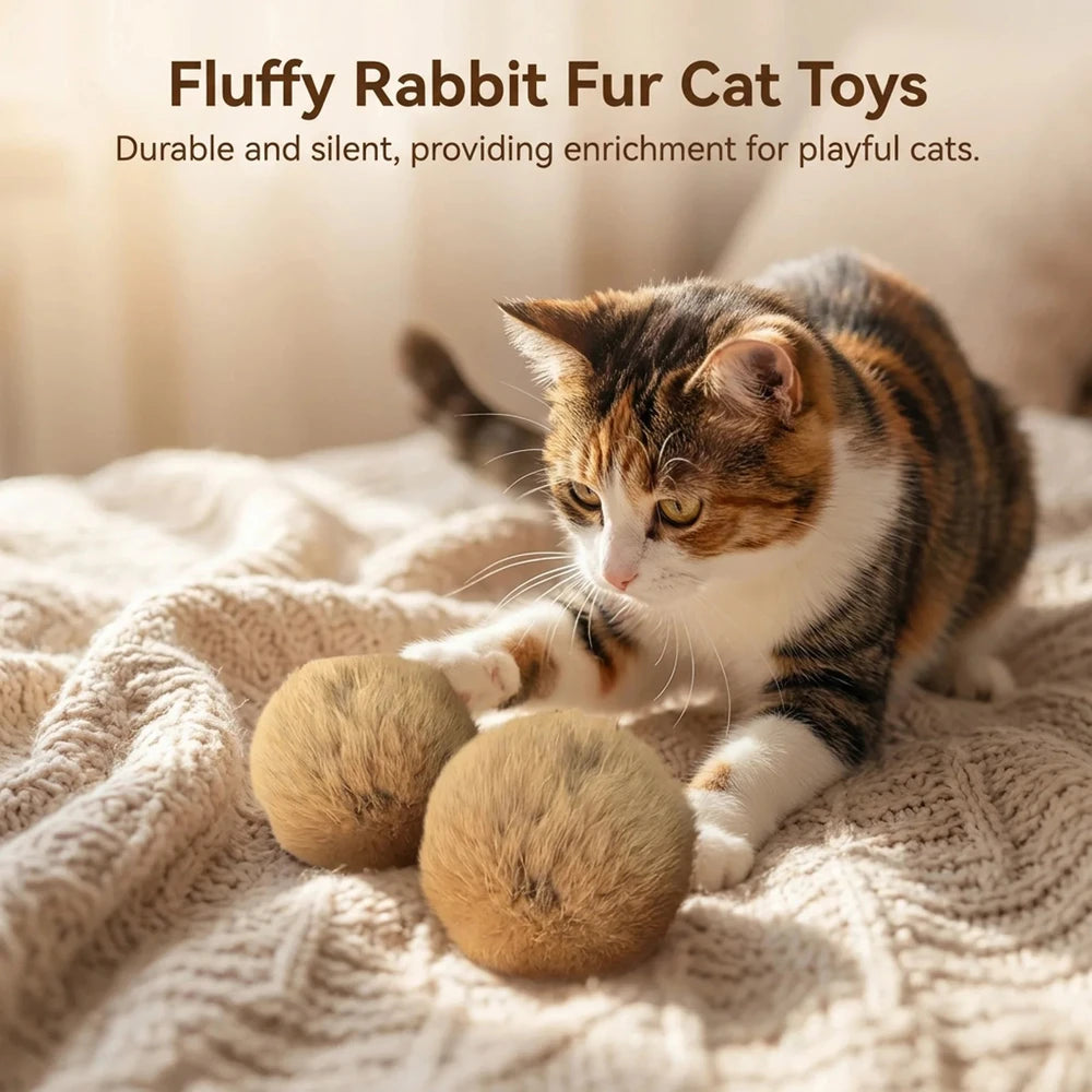 Plush Fur Catnip Ball Toy