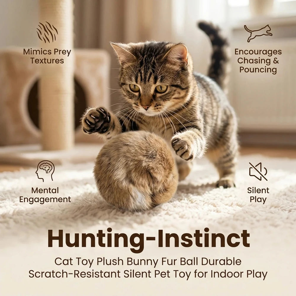 Plush Fur Catnip Ball Toy