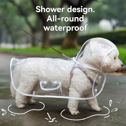 Transparent Waterproof Dog Raincoat, Raincoat for Small and Medium-Sized Dogs, Teddy and Bichon Frise Dog for Rainy Days Walking