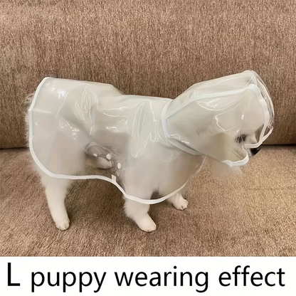 Transparent Waterproof Dog Raincoat, Raincoat for Small and Medium-Sized Dogs, Teddy and Bichon Frise Dog for Rainy Days Walking