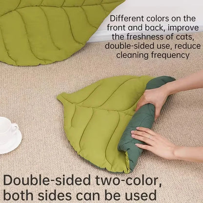 Leaf-Shaped Pet Bed Mat™ – Washable Cotton
