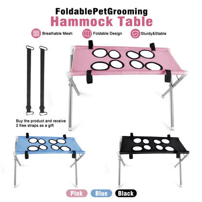 AYLO Premium 8-Hole Foldable Pet Grooming Hammock Station