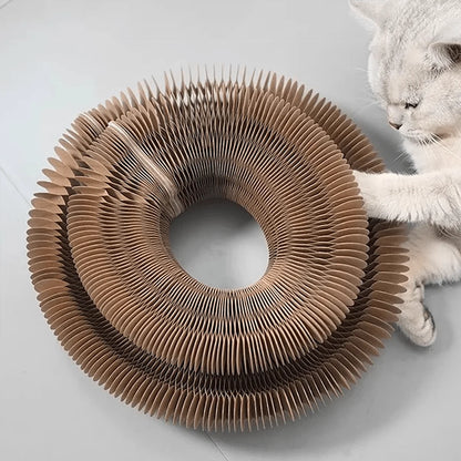 Foldable Cat Scratcher with Bell & Catnip