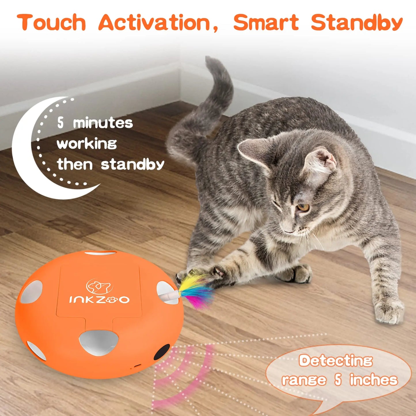 INKZOO Whack-A-Mole Interactive Cat Toy
