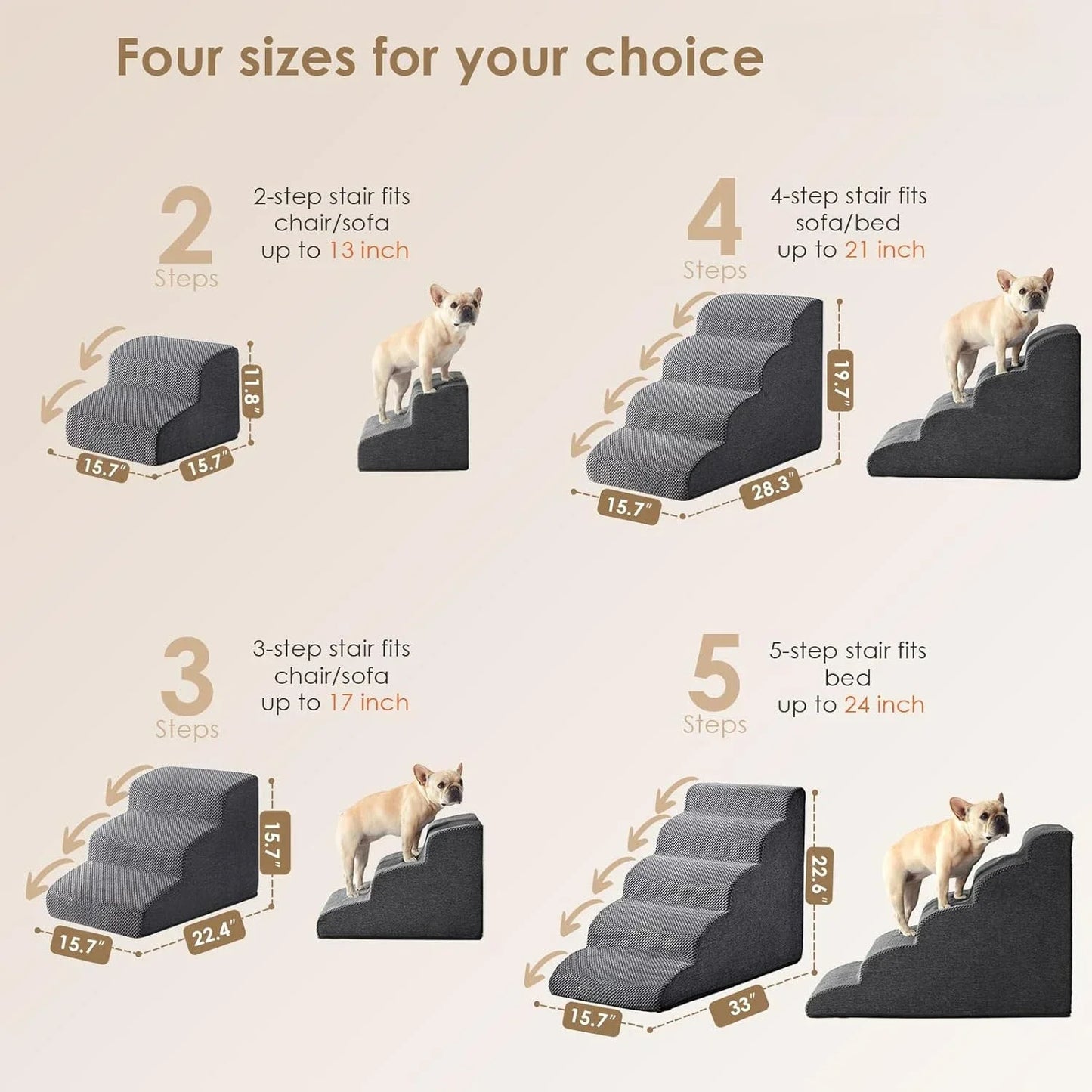 Curved Pet Stairs Ramp for Small Dogs & Cats