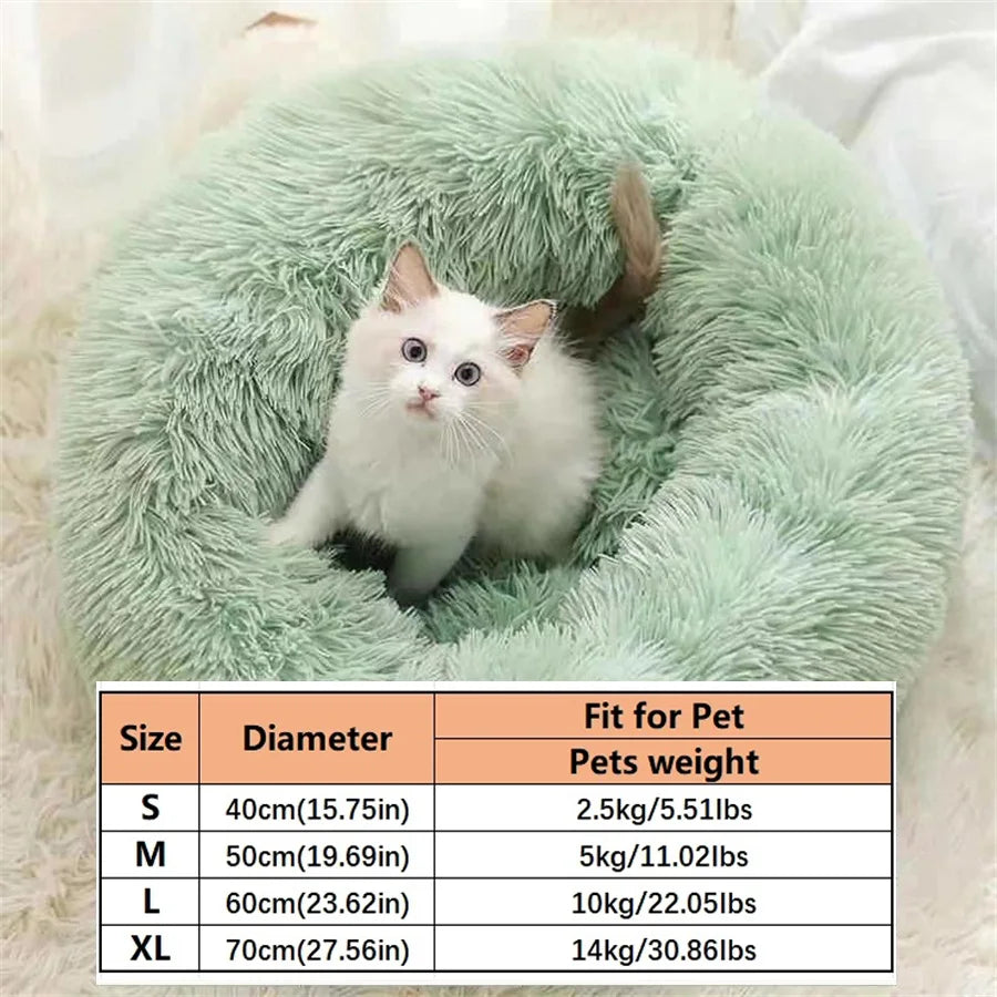 Donut Pet Bed™ – Plush Faux Fur, Washable