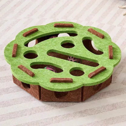 Interactive Cat Maze Toy – Felt Puzzle Ball with Bell