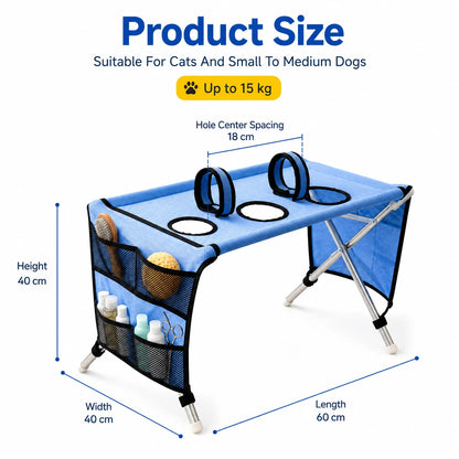 AYLO Premium 8-Hole Foldable Pet Grooming Hammock Station