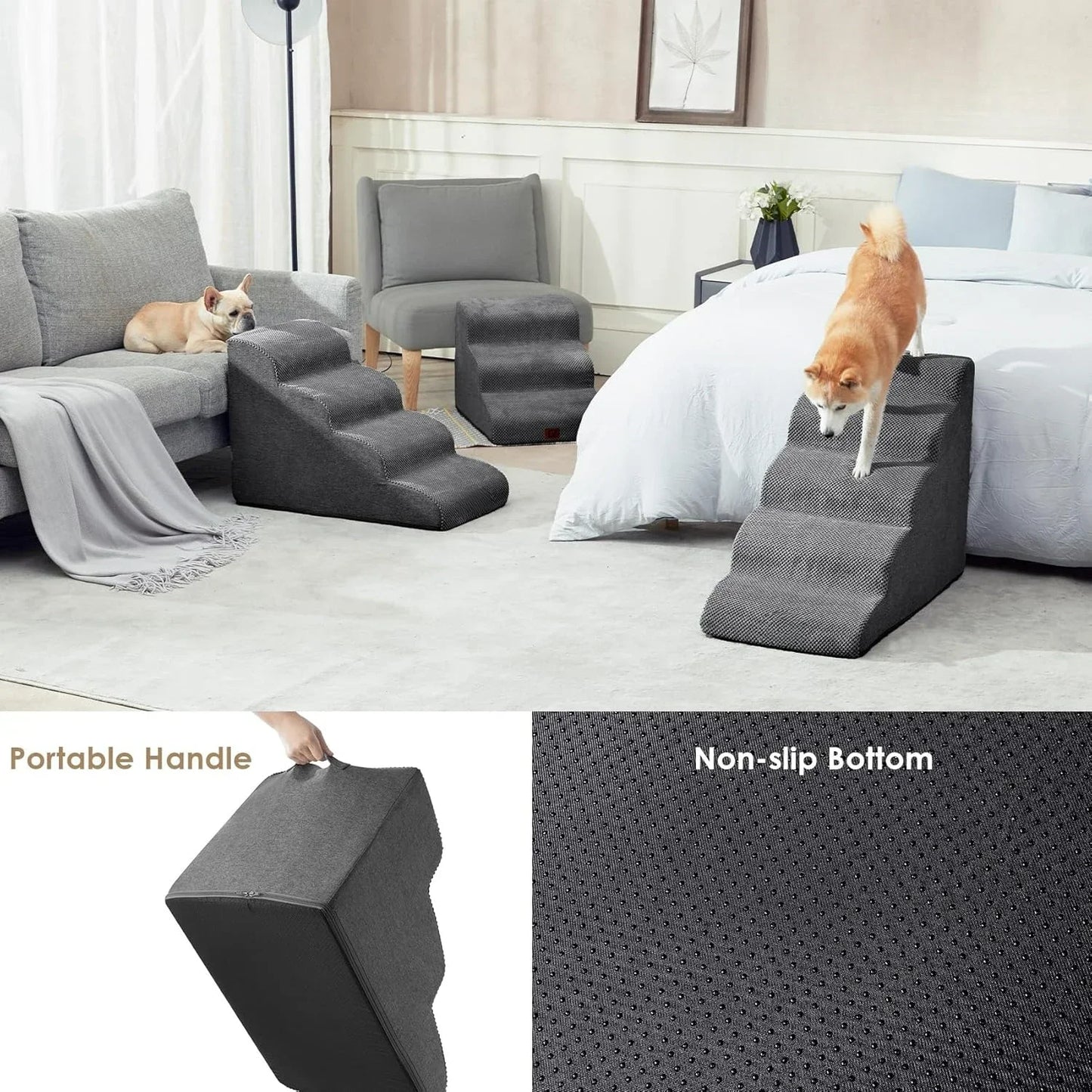 Curved Pet Stairs Ramp for Small Dogs & Cats