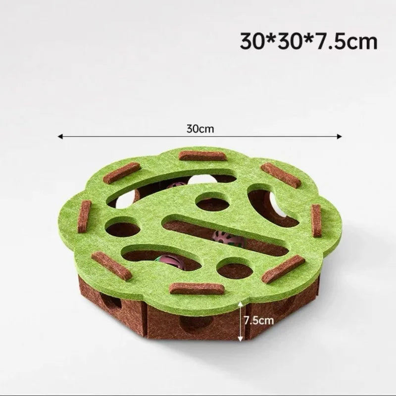 Interactive Cat Maze Toy – Felt Puzzle Ball with Bell