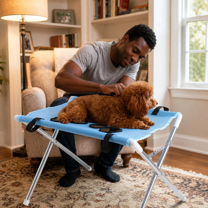 AYLO Premium 8-Hole Foldable Pet Grooming Hammock Station