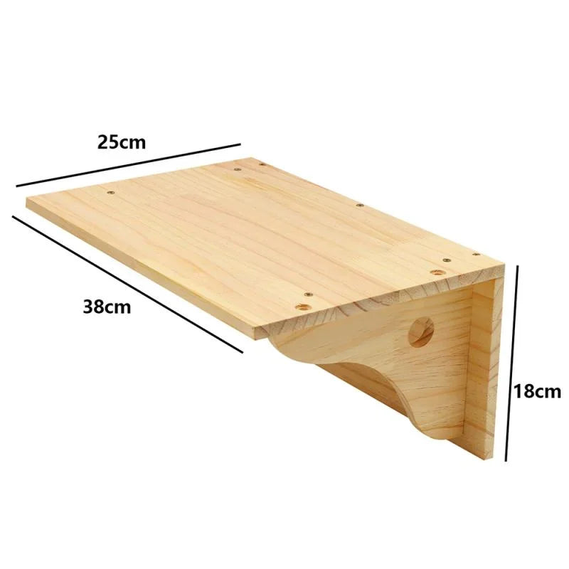 Premium Wooden Cat Wall Playground with Hammock & Scratching Posts