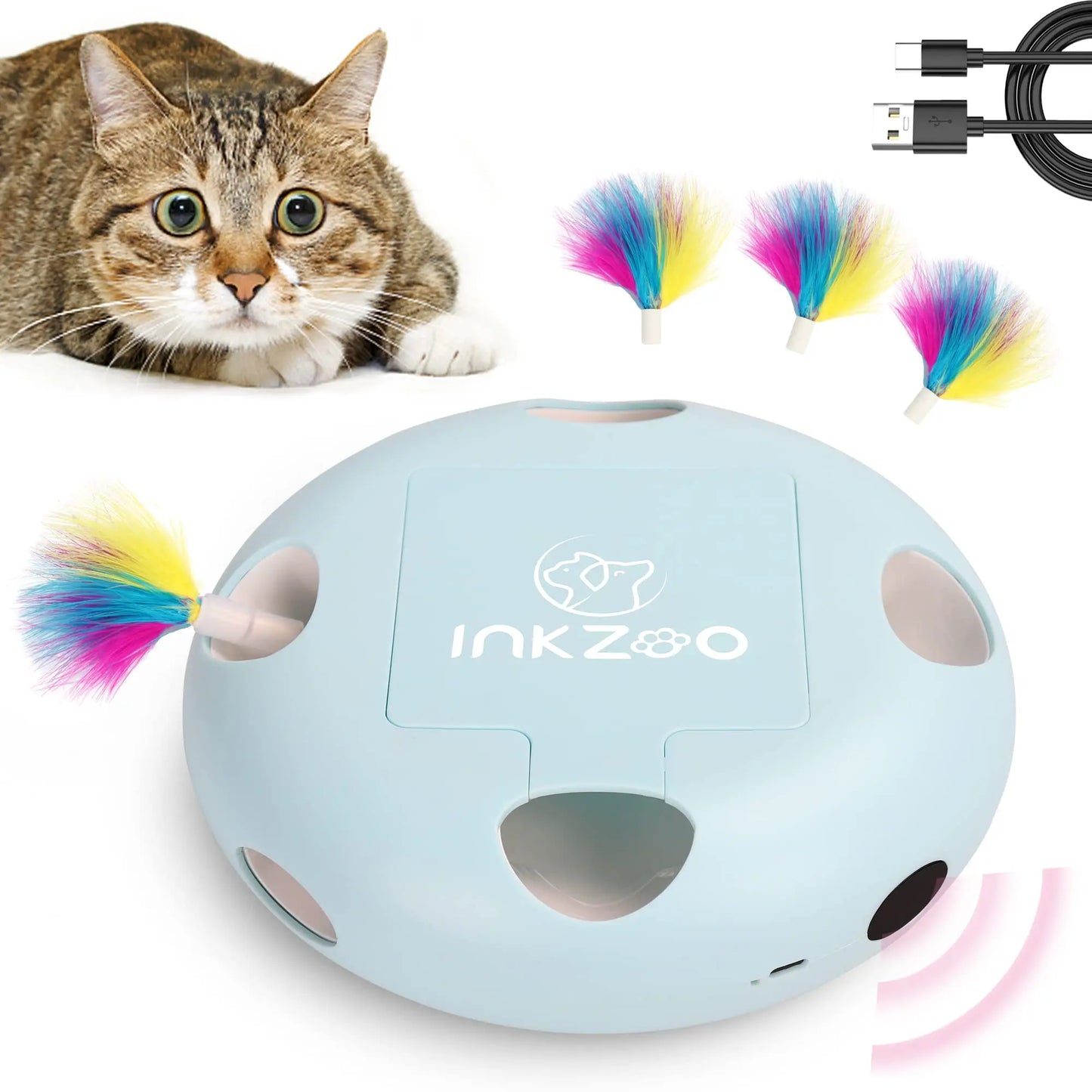 INKZOO Whack-A-Mole Interactive Cat Toy