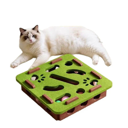 Interactive Cat Maze Toy – Felt Puzzle Ball with Bell