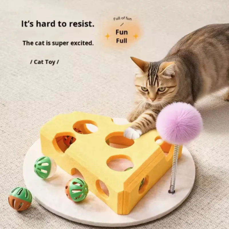 Interactive Cat Maze Toy – Felt Puzzle Ball with Bell