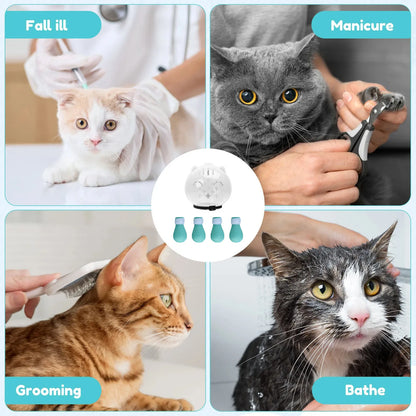 Cat Grooming Muzzle & Paw Boots Set
