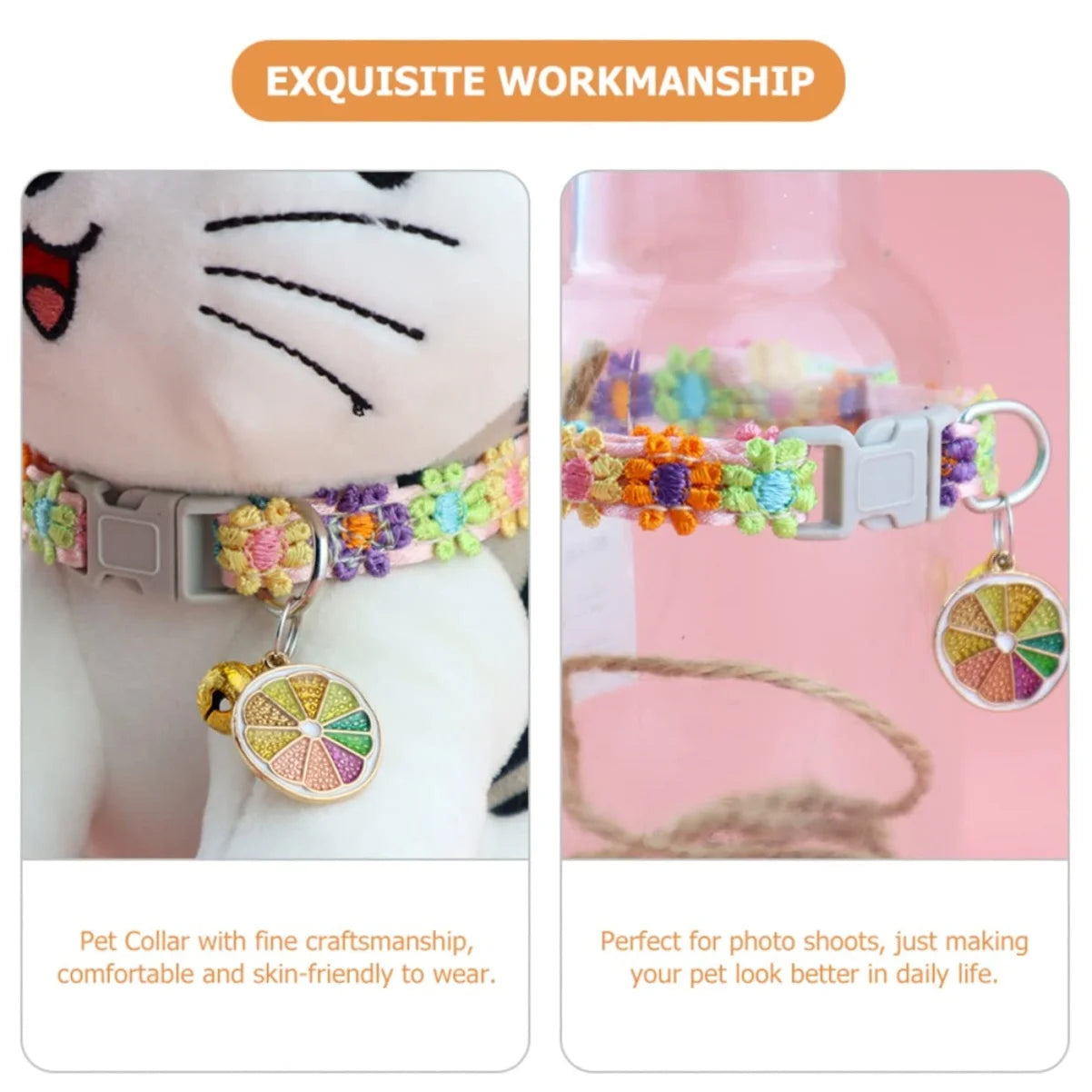Colorful Pet Collar with Bell