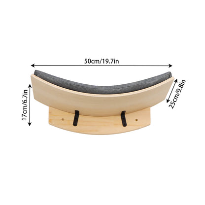 Premium Wooden Cat Wall Playground with Hammock & Scratching Posts