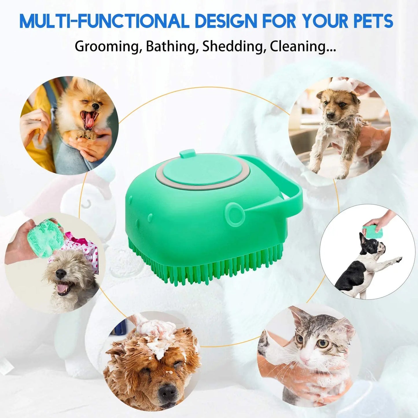 2-in-1 Pet Shampoo Brush & Dispenser