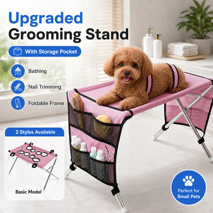 AYLO Premium 8-Hole Foldable Pet Grooming Hammock Station