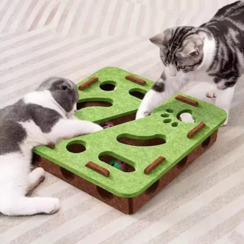 Interactive Cat Maze Toy – Felt Puzzle Ball with Bell