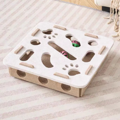Interactive Cat Maze Toy – Felt Puzzle Ball with Bell
