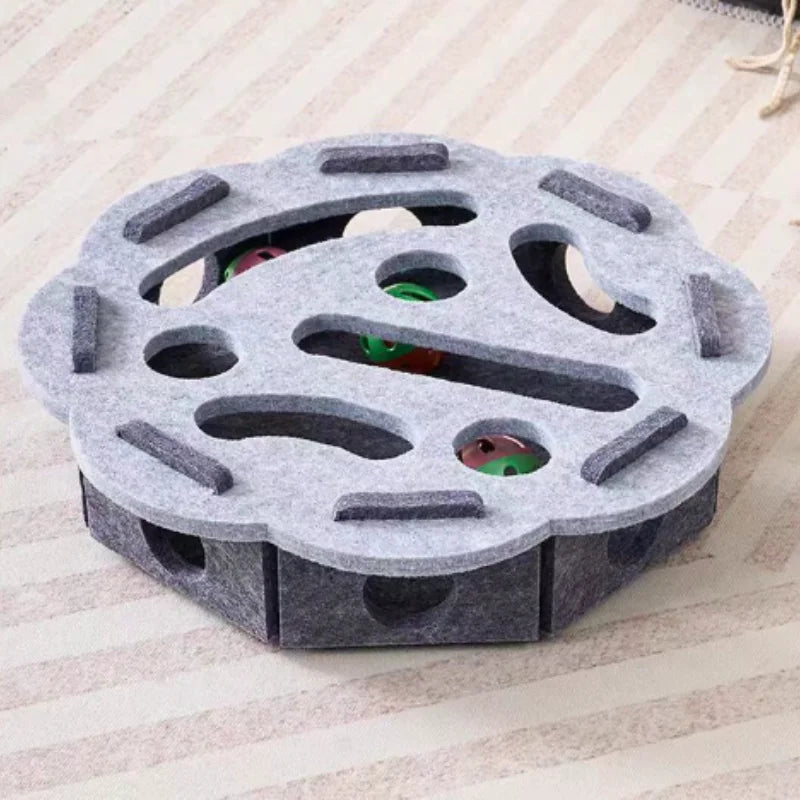 Interactive Cat Maze Toy – Felt Puzzle Ball with Bell