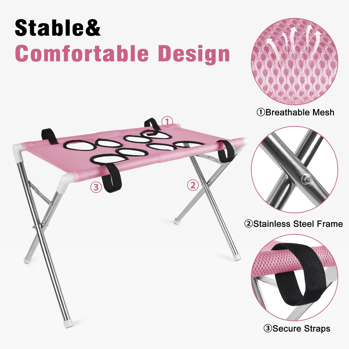 AYLO Premium 8-Hole Foldable Pet Grooming Hammock Station