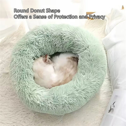 Donut Pet Bed™ – Plush Faux Fur, Washable