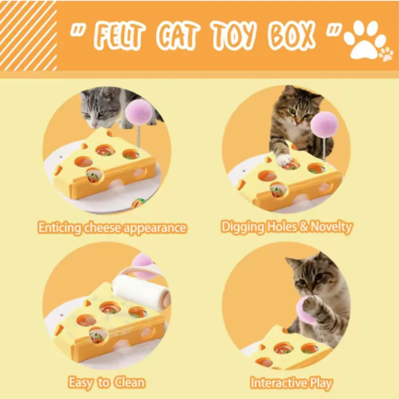 Interactive Cat Maze Toy – Felt Puzzle Ball with Bell