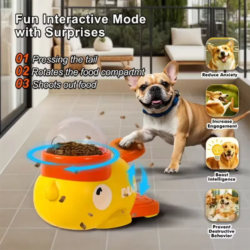 Little Yellow Duck Pet Feeding Toy Interactive Educational Training Device for Puppies Plastic Dog Toy