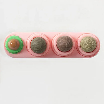 4-in-1 Rotating Catnip Wall Toy for Cats