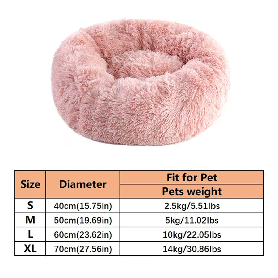 Donut Pet Bed™ – Plush Faux Fur, Washable