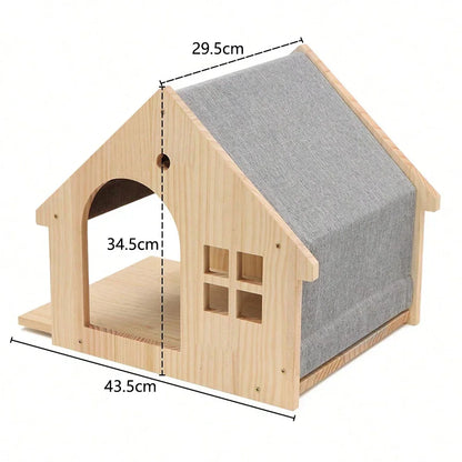 Premium Wooden Cat Wall Playground with Hammock & Scratching Posts