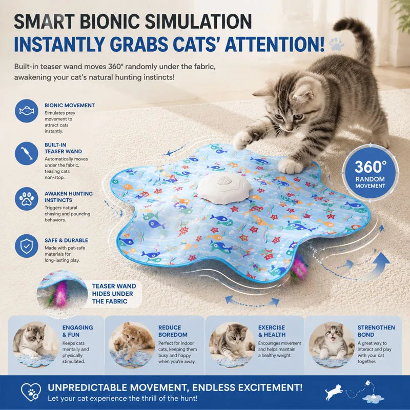 Smart Hide & Seek Cat Toy with Feather Teaser