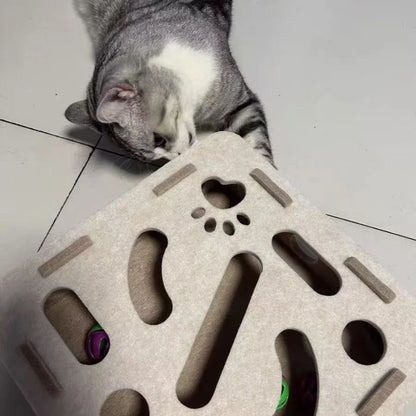 Interactive Cat Maze Toy – Felt Puzzle Ball with Bell