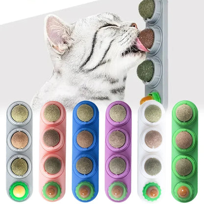4-in-1 Rotating Catnip Wall Toy for Cats
