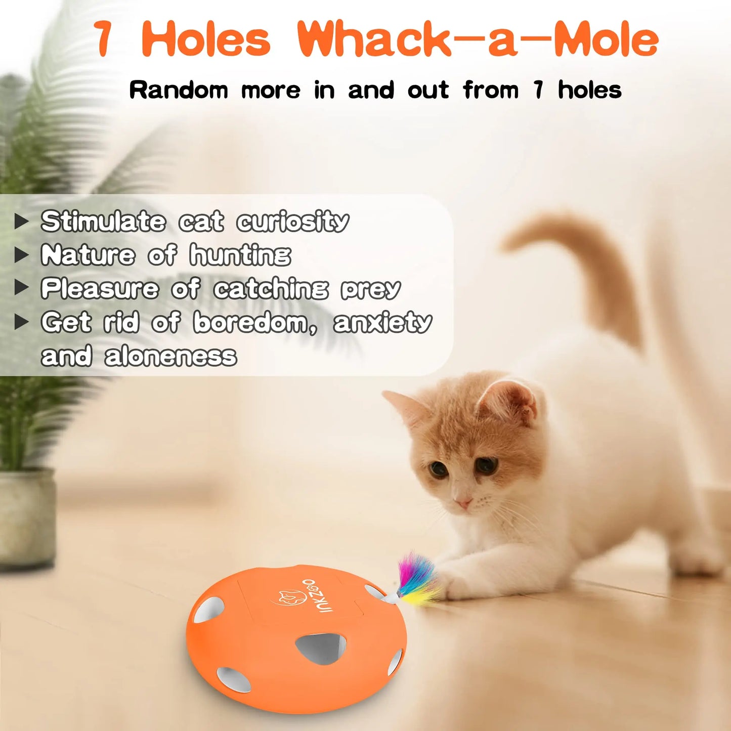 INKZOO Whack-A-Mole Interactive Cat Toy