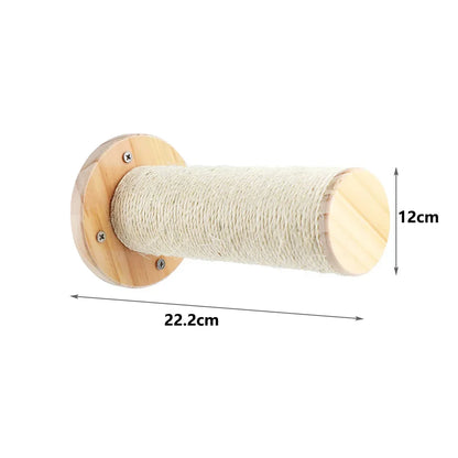 Premium Wooden Cat Wall Playground with Hammock & Scratching Posts