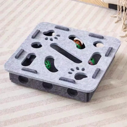 Interactive Cat Maze Toy – Felt Puzzle Ball with Bell