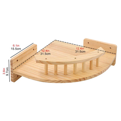 Premium Wooden Cat Wall Playground with Hammock & Scratching Posts