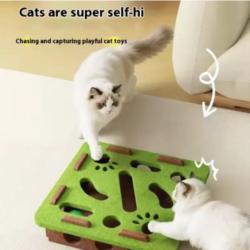 Interactive Cat Maze Toy – Felt Puzzle Ball with Bell