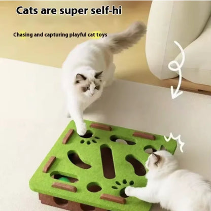 Interactive Cat Maze Toy – Felt Puzzle Ball with Bell