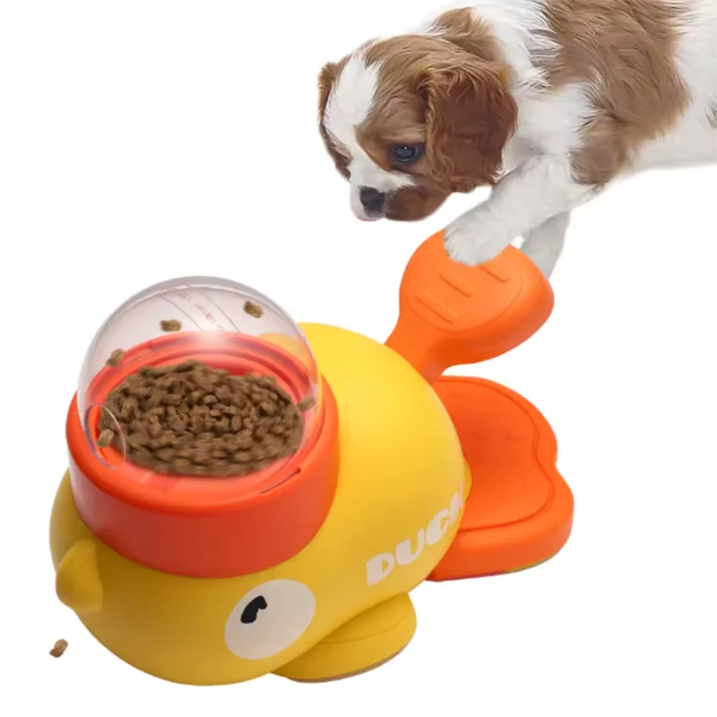 Little Yellow Duck Pet Feeding Toy Interactive Educational Training Device for Puppies Plastic Dog Toy
